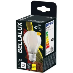 Lampadina LED E27 a goccia fil. Bellalux 470 lm bianco caldo