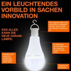 Lampadina LED E27 a goccia ricaricabile Osram 806 lm bianco caldo
