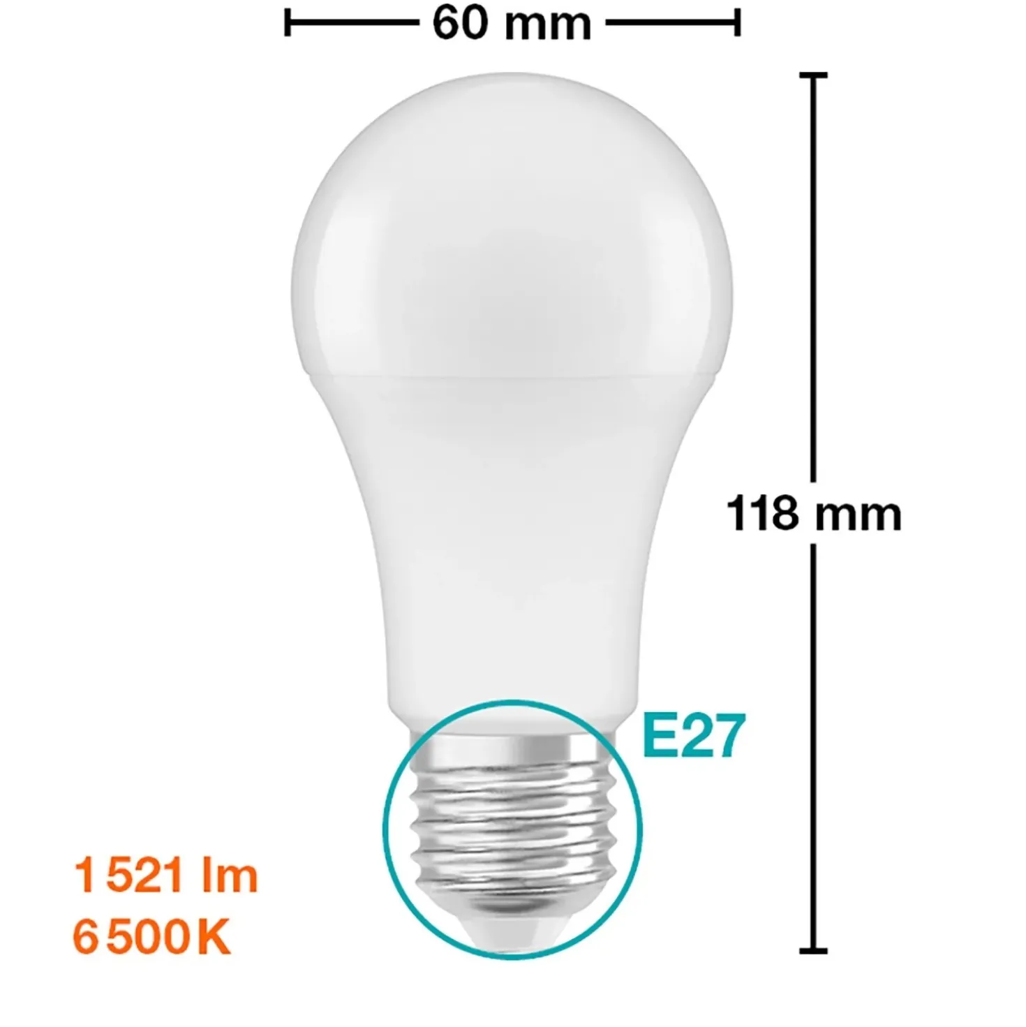 Lampadina LED E27 a goccia Osram Star 1521 lm bianco freddo