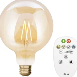 Lampadina LED G125 iDual Smart Home a filamento con telecomando ambra
