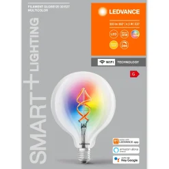 Lampadina LED Ledvance Smart Home+ Wifi Filamento Globo RGBW E27 4.5 W 300 lm