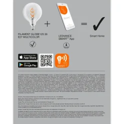 Lampadina LED Ledvance Smart Home+ Wifi Filamento Globo RGBW E27 4.5 W 300 lm