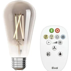 Lampadina LED ST64 iDual Smart Home a filamento con telecomando trasparente