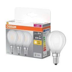 Lampadine LED E14 forma a sfera Osram 3 pz