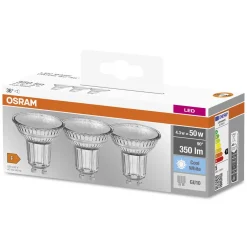 Lampadine LED Osram retrofit con riflettore GU10 4.3=50 W 350 lm 4000 K 3 pz