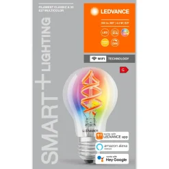 Lampdina LED Ledvance Smart Home+ Wifi filamento Classic E27 4,5 W 300 lm 2