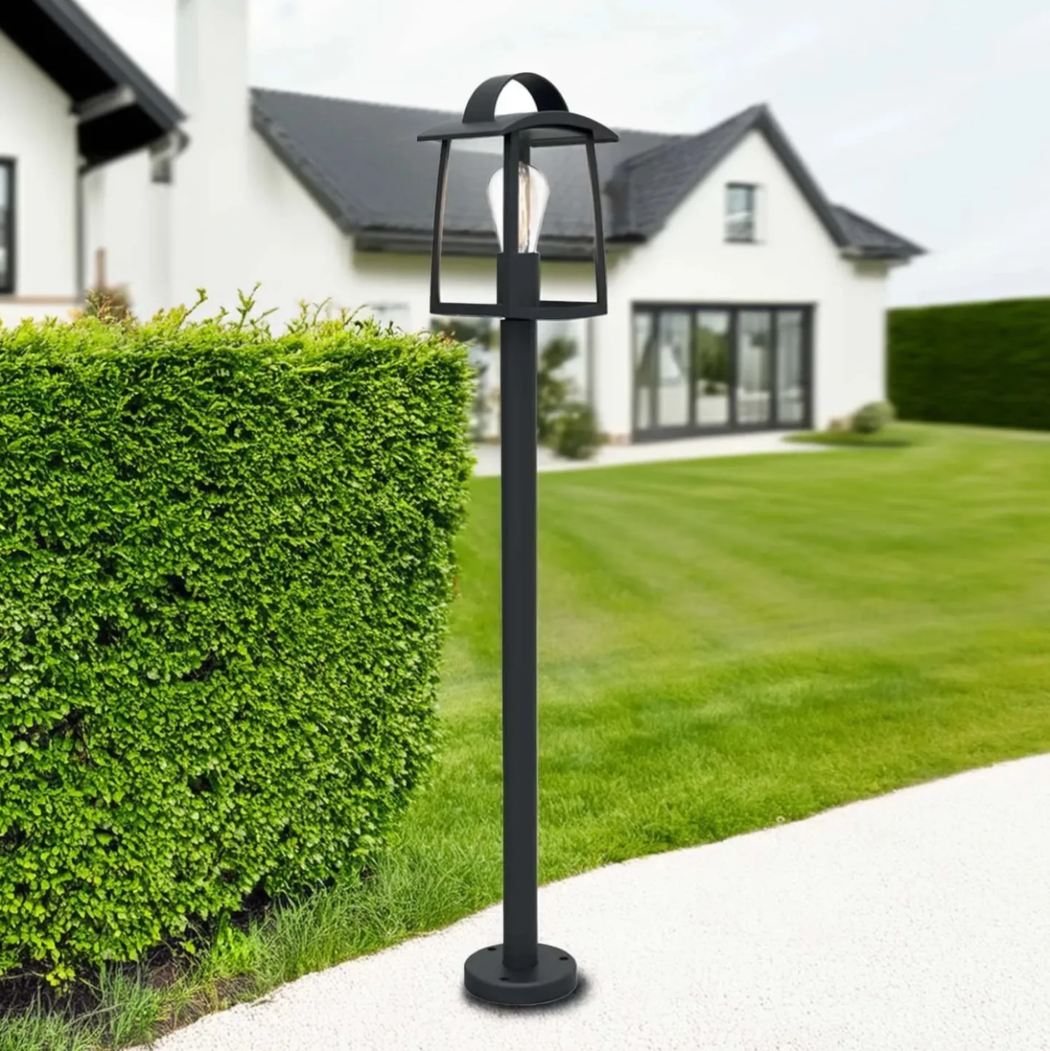 Lampioncino da esterno E27 Kelseynero 40 W H 103 cm