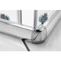 Lato angolo doccia Tekno argento e trasparente 77-80x190 cm