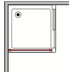 Lato fisso doccia Bild L72/78xH190 cm nero opaco