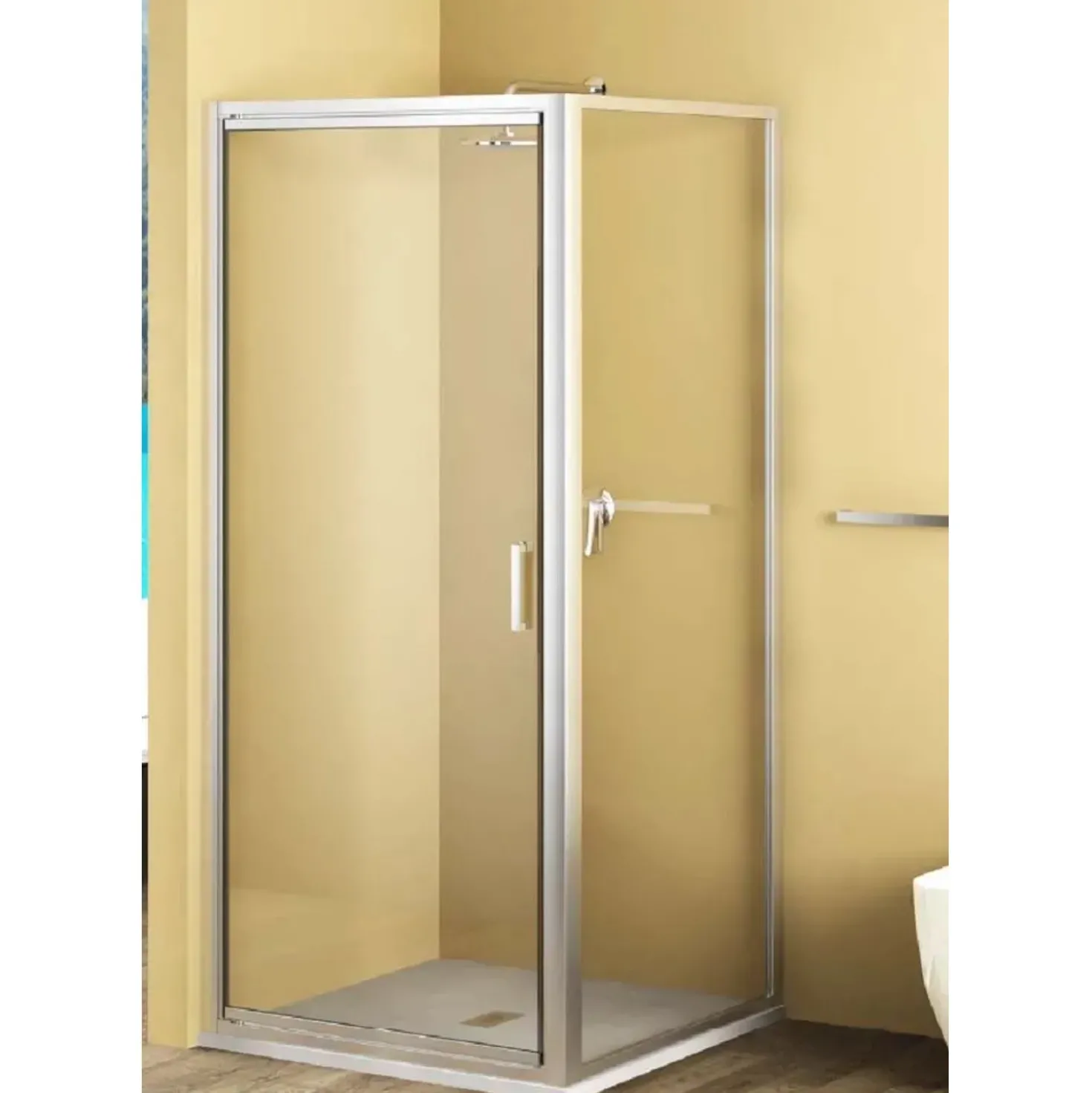 Lato fisso doccia Bild L67/73xH190 cm nero opaco