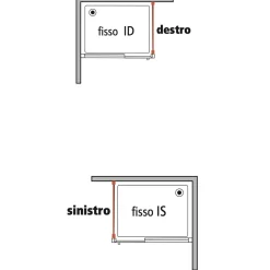 Lato fisso sx per Porta scorrevole doccia Kilò 70 cm trasparente