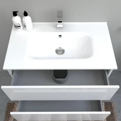 Lavabo bianco in ceramica 80 cm