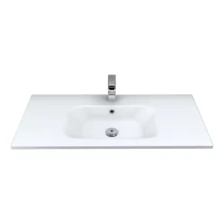 Lavabo bianco in mineralmarmo 100 cm