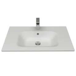 Lavabo bianco in mineralmarmo 80 cm