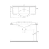 Lavabo consolle integrale ceramica 105 cm bianco
