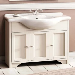 Lavabo consolle integrale ceramica 105 cm bianco
