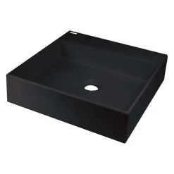 Lavabo da appoggio granito Puerto Padre Idrostile Active-Cover 400x400 mm nero