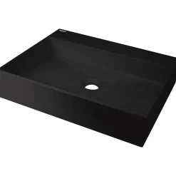 Lavabo da appoggio granito Puerto Padre Idrostile foro rubinetto 500x400 mm Nero