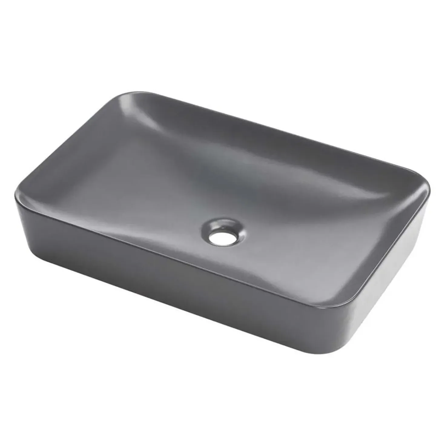 Lavabo da appoggio Jagüey Idrostile 60x40 cm antracite met