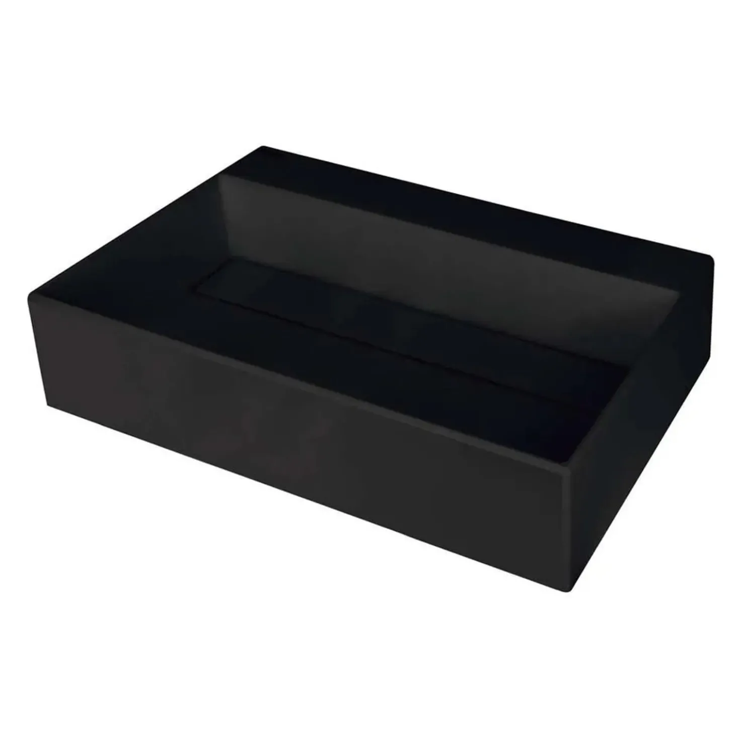 Lavabo da appoggio ovale Puerto Padre Idrostile foro rubinetto nero