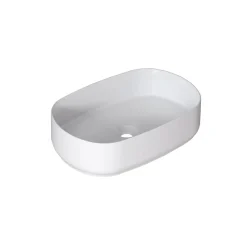 Lavabo da appoggio ovale in ceramica 55x12x36 cm Bianco