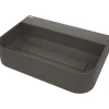 Lavabo da appoggio quadrato Rodas Idrostile foro e copripiletta Antracite met