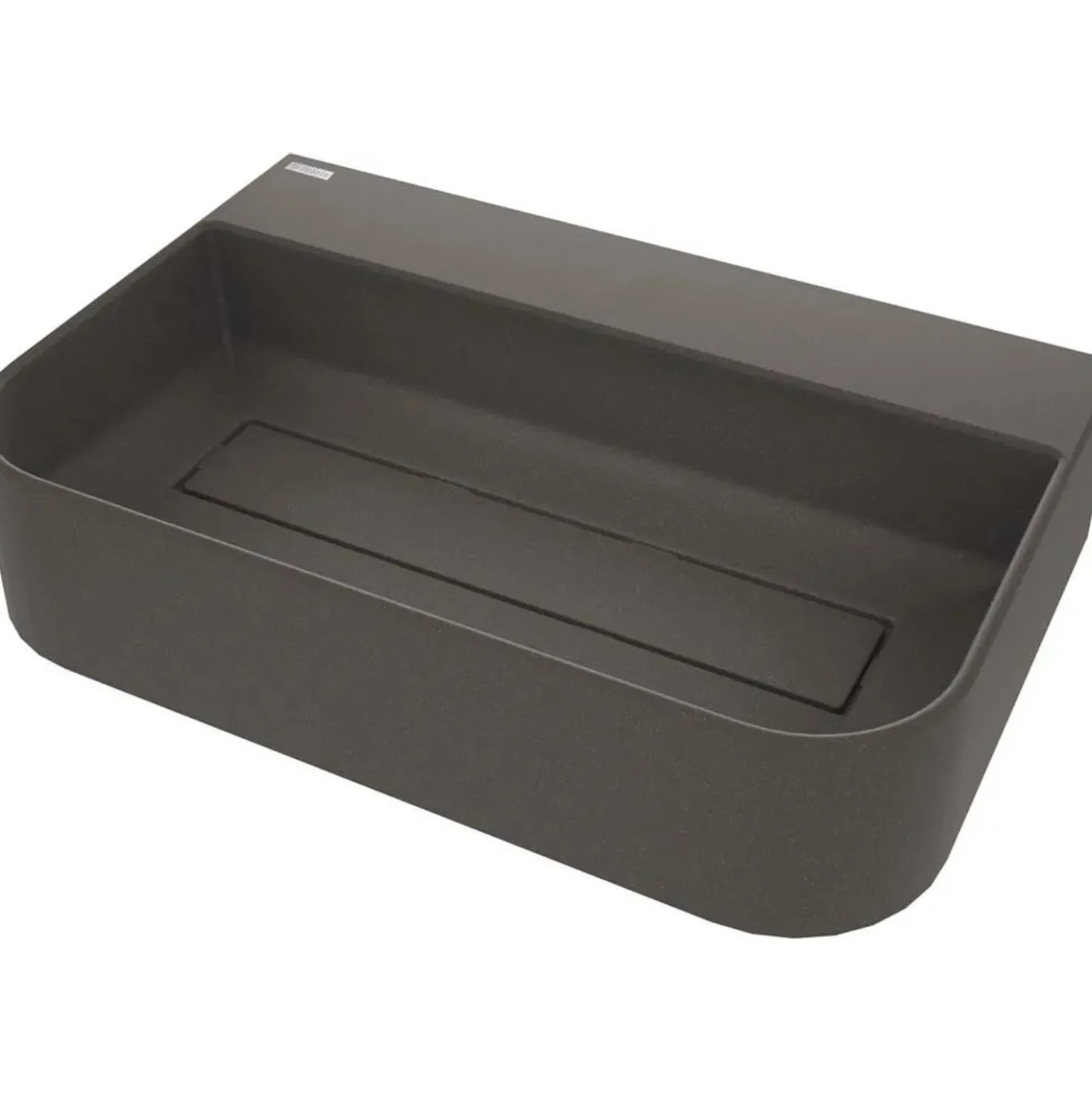 Lavabo da appoggio quadrato Rodas Idrostile foro e copripiletta Antracite met