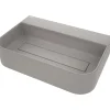 Lavabo da appoggio rettangolare Rodas Idrostile foro e copripiletta Grigio met