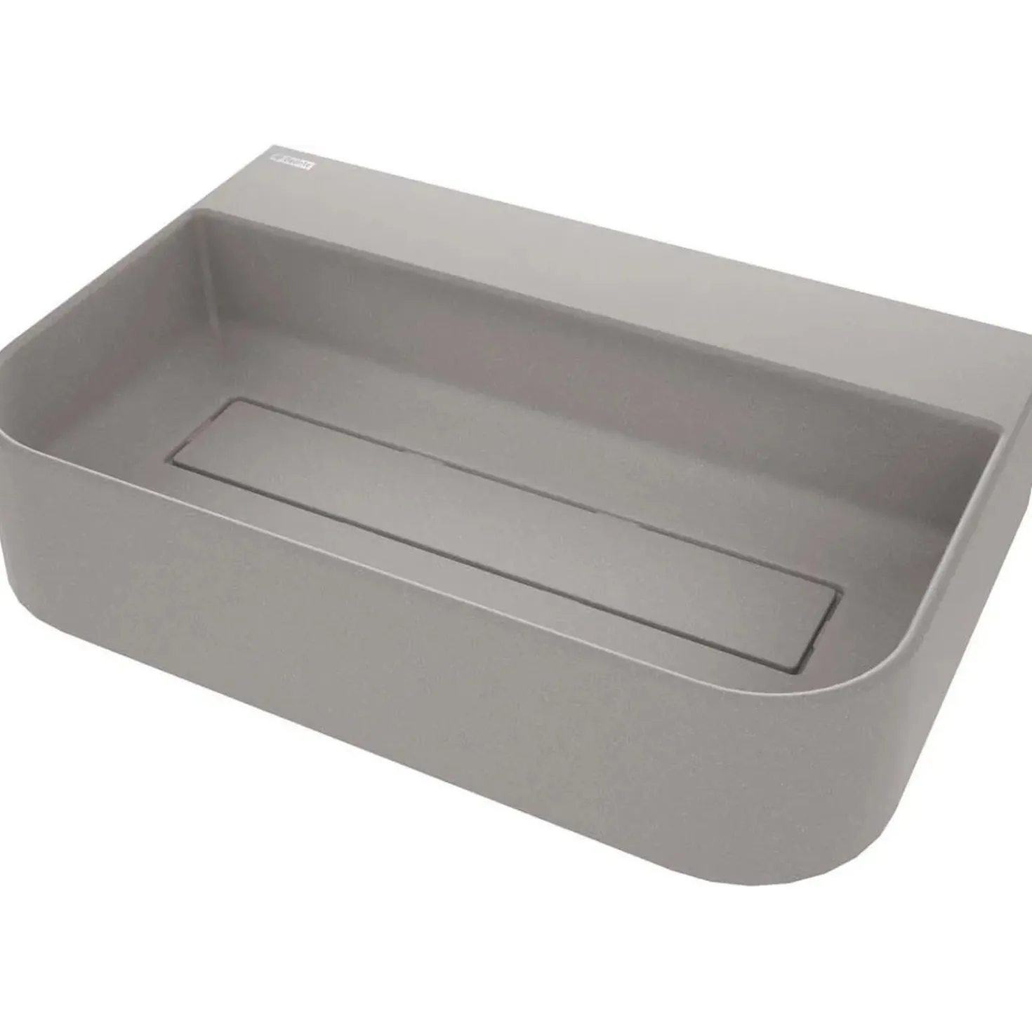 Lavabo da appoggio rettangolare Rodas Idrostile foro e copripiletta Grigio met