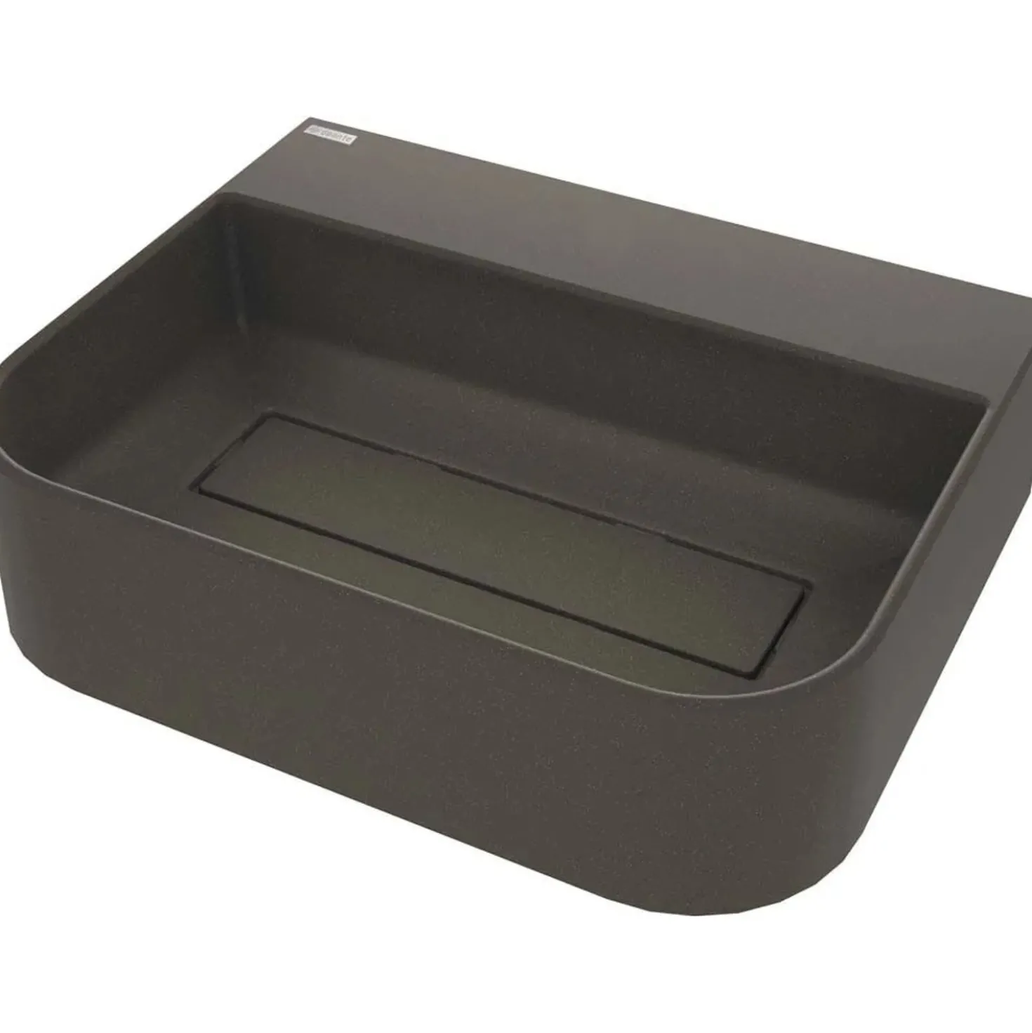 Lavabo da appoggio rettangolare Rodas Idrostile foro antracite met