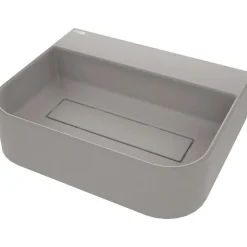 Lavabo da appoggio rotondo Rodas Idrostile foro e copripiletta Grigio met