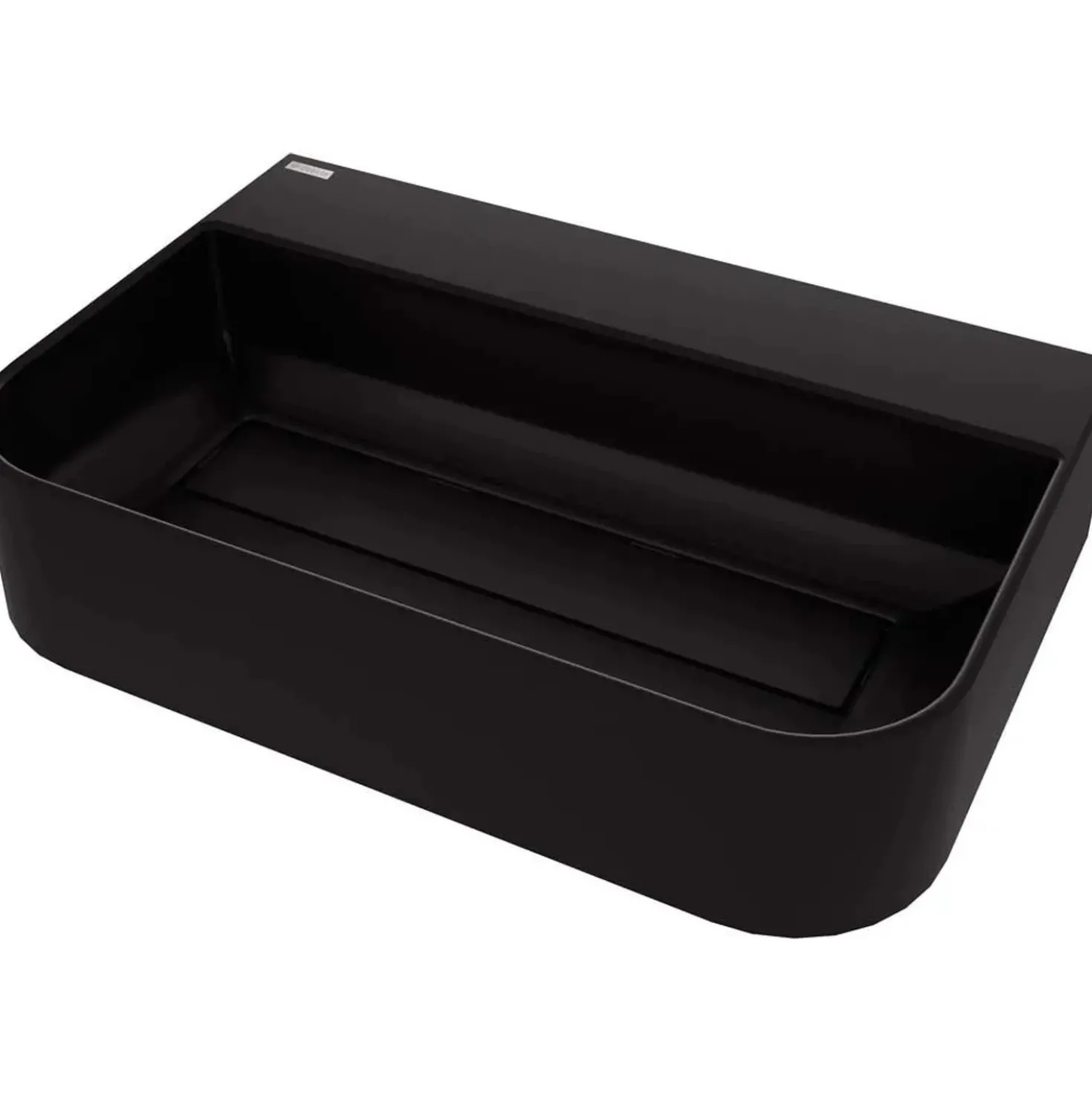 Lavabo da appoggio rotondo Rodas Idrostile foro e copripiletta Nero