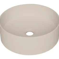 Lavabo da appoggio rotondo Limonar Idrostile foro e copripiletta Beige