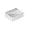Lavabo da appoggio rotondo in ceramica 50x13,2x42 cm Bianco