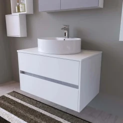 Lavabo da appoggio Sat 52 in ceramica 52x43x14 cm bianco
