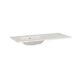Lavabo da incasso con vasca a sinistra 121x46 cm (80+40) mineral bianco