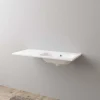 Lavabo da incasso con vasca a destra 101x46 cm mineralmarmo bianco