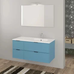 Lavabo da incasso con vasca a destra 121x46 cm (40+80) mineral bianco