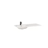 Lavabo da incasso con vasca a sinistra 121x46 cm mineralmarmo bianco