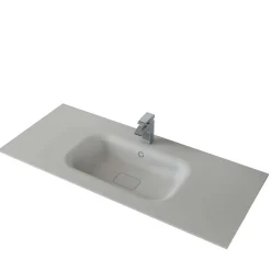 Lavabo da incasso con vasca integrata Ocritech 121x51,2 cm bianco opaco