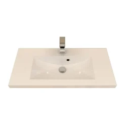 Lavabo da incasso in mineralmarmo bianco L 80 x H 4 x P 39 cm