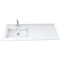 Lavabo da incasso 120x50 cm mineralmarmo bianco