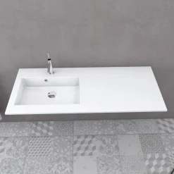 Lavabo da incasso 120x50 cm mineralmarmo bianco