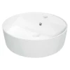 Lavabo d`appoggio ceramica Idrostile tondo con basetta bianco