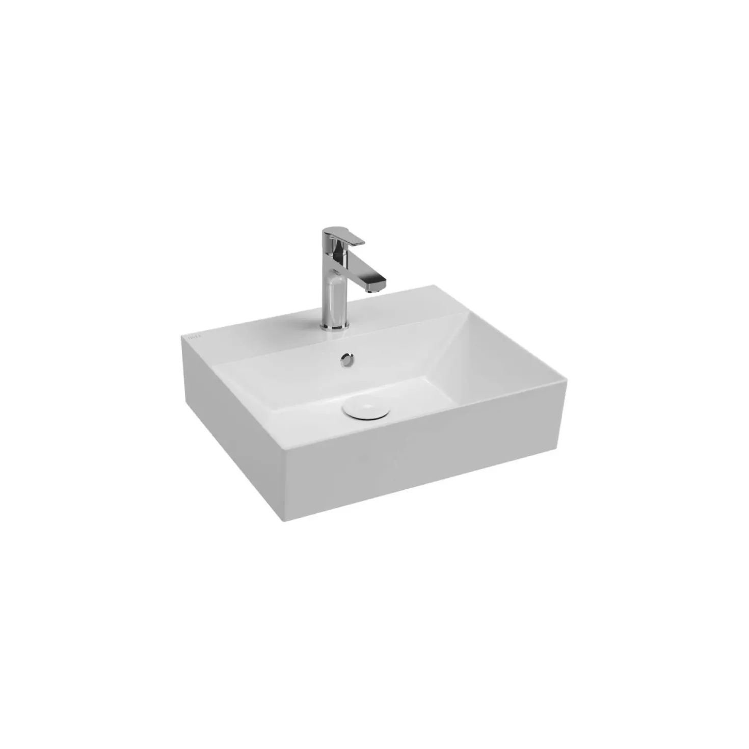 Lavabo d`appoggio in ceramica BOX 50 L 50 x P 42 x H 15 cm bianco