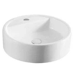 Lavabo d'appoggio in ceramica bianca Ø 49 cm