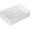 Lavabo d`appoggio in ceramica bianca l 55 x p 39 x h 15 cm