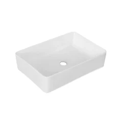 Lavabo d`appoggio in ceramica bianca l 55 x p 39 x h 15 cm