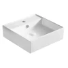 Lavabo d`appoggio in ceramica bianca l 46,5 x p 46,5 x h 13,5 cm