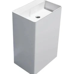 Lavabo rettangolare freestanding Cabanes bianco 60 cm x 42 cm x 90 cm